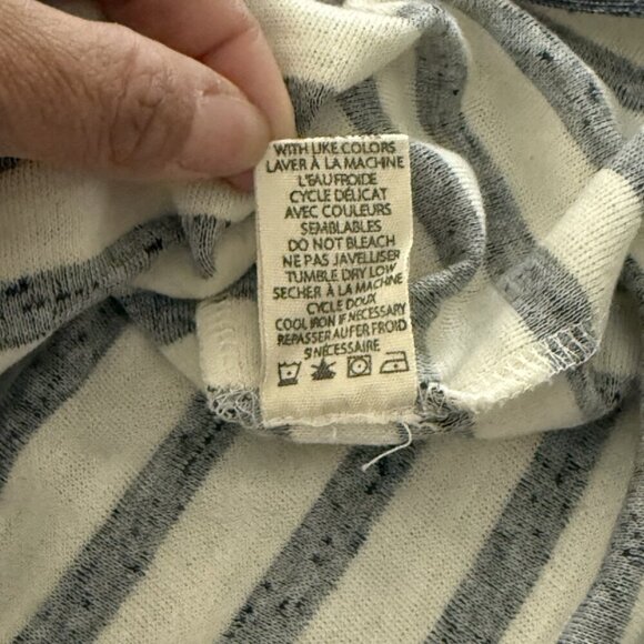 Max Studio Weekend Hoodie Dress Size M Striped Navy White Nautical Cover-up - Picture 8 of 11